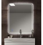 Specchiera specchio bagno filo lucido, retroilluminato a led, accensione con sensore touch, misura cm.90x74