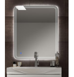 Specchiera specchio bagno filo lucido, retroilluminato a led, accensione con sensore touch, misura cm.90x74