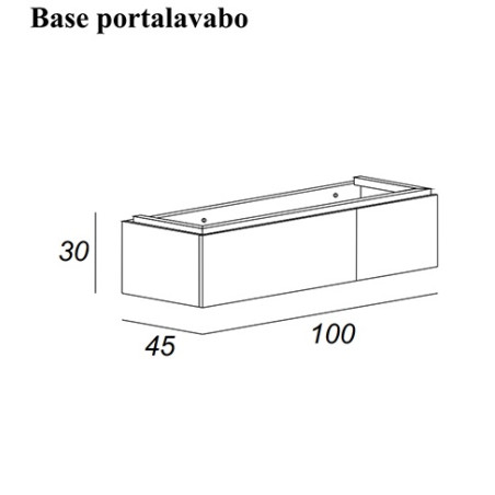 Mobile bagno sospeso Avril grigio talpa, cm 100, lavabo in resina e cassettiera