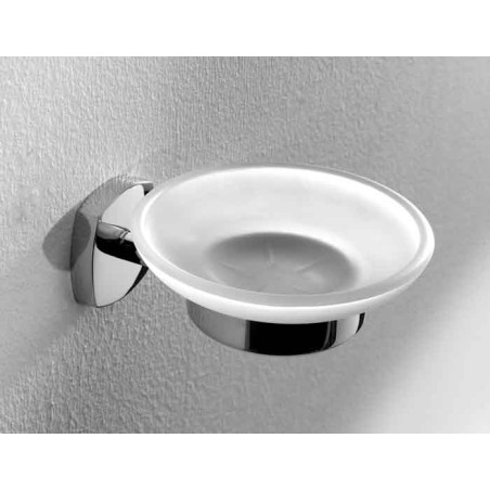 Set accessori bagno, in acciaio cromato e vetro satinato Trend serie completa Ares, pezzi 7