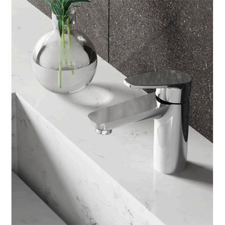 Rubinetto miscelatore monoforo bagno lavabo OCEAN con piletta, cromo