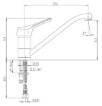 Rubinetto miscelatore monocomando lavello cromo canna bassa