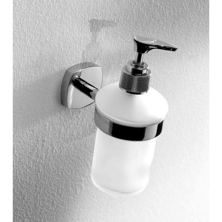 Set accessori bagno, in acciaio cromato e vetro satinato Trend serie completa Ares, pezzi 7