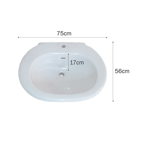 Lavabo lavandino con colonna sanitari bagno Pozzi Ginori, cm.75x56xh80, bianco