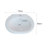 Lavabo lavandino con colonna sanitari bagno Pozzi Ginori, cm.75x56xh80, bianco