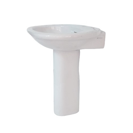 Lavabo lavandino con colonna sanitari bagno Pozzi Ginori, cm.75x56xh80, bianco