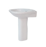 Lavabo lavandino con colonna sanitari bagno Pozzi Ginori, cm.75x56xh80, bianco