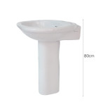 Lavabo lavandino con colonna sanitari bagno Pozzi Ginori, cm.75x56xh80, bianco