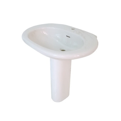 Lavabo lavandino con colonna sanitari bagno Pozzi Ginori, cm.75x56xh80, bianco