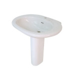 Lavabo lavandino con colonna sanitari bagno Pozzi Ginori, cm.75x56xh80, bianco
