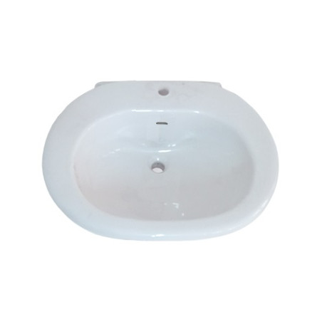Lavabo lavandino con colonna sanitari bagno Pozzi Ginori, cm.75x56xh80, bianco