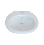 Lavabo lavandino con colonna sanitari bagno Pozzi Ginori, cm.75x56xh80, bianco