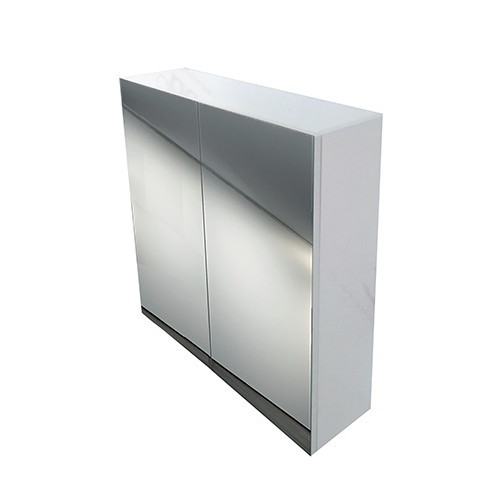 Specchiera contenitore 2 ante vetro, cm.60,5x60, con difetti ai bordi dei vetri