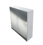 Specchiera contenitore 2 ante vetro, cm.60,5x60, con difetti ai bordi dei vetri