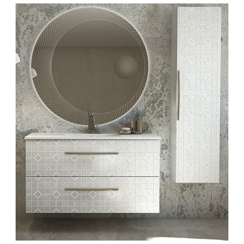 Specchio specchiera da bagno a illuminazione led 100x100 cm con ingranditore