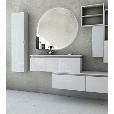 Specchio specchiera da bagno a illuminazione led 90x90 cm con ingranditore
