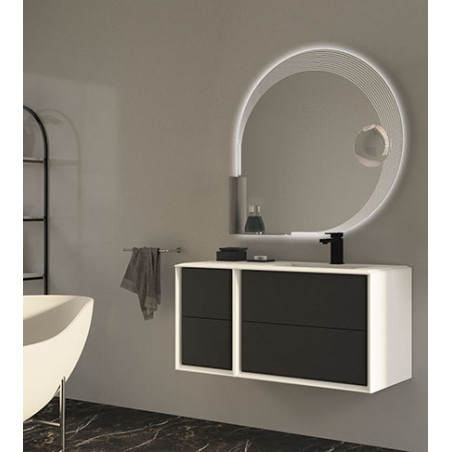 Specchio specchiera da bagno a illuminazione led 90x90 cm con ingranditore