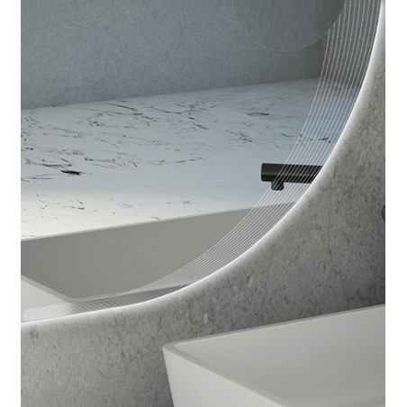 Specchio specchiera da bagno a illuminazione led 90x90 cm con ingranditore