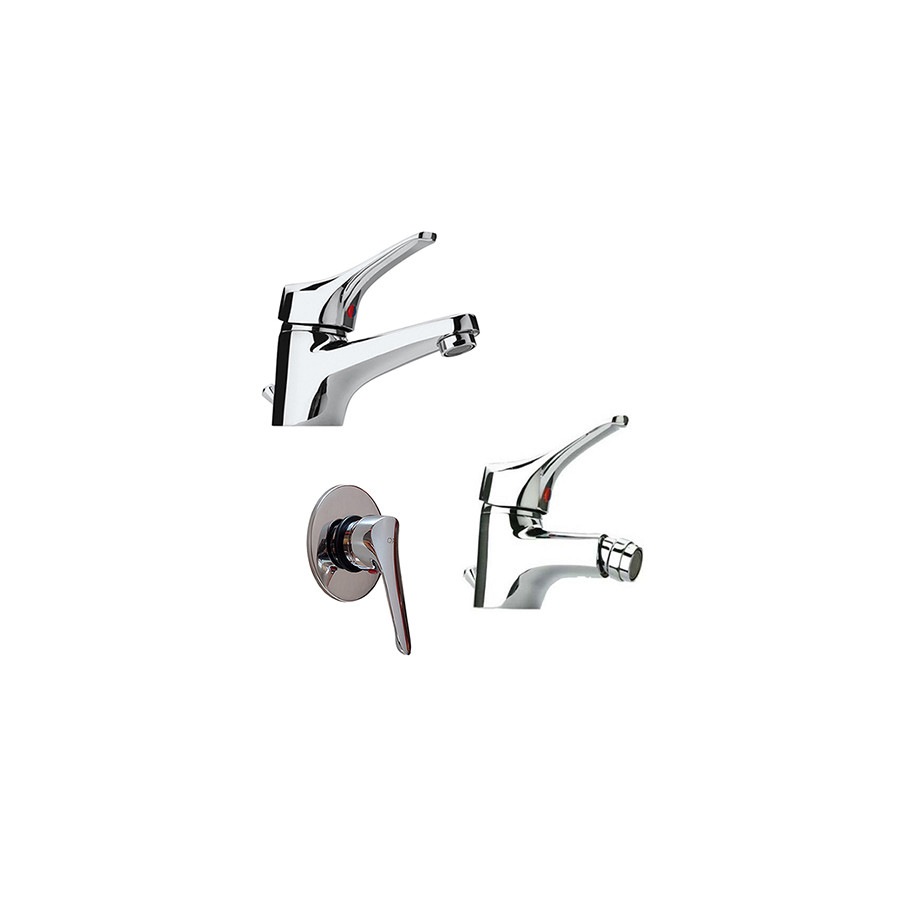 Set rubinetteria monocomando lavabo+bidet+doccia PILOT PAINI