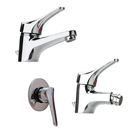 Set rubinetteria monocomando lavabo+bidet+doccia PILOT PAINI