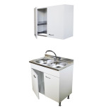 Mobile cucina bianco cm 80 con lavello 2 vasche e colapiatti