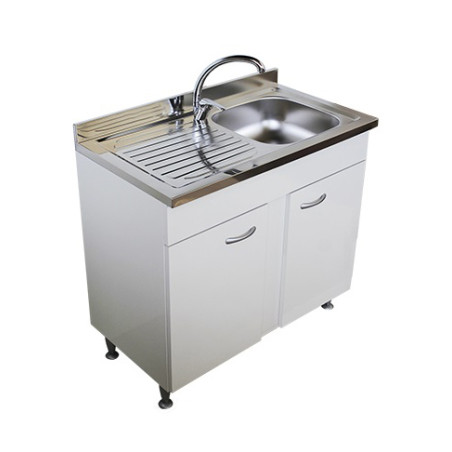 Mobile cucina bianco cm 80 con lavello e pensile colapiatti