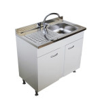 Mobile cucina bianco cm 80 con lavello e pensile colapiatti