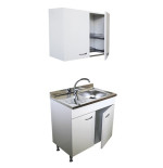 Mobile cucina bianco cm 80 con lavello e pensile colapiatti