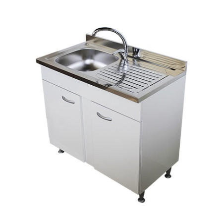 Mobile cucina bianco cm 80 con lavello e pensile colapiatti