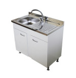 Mobile cucina bianco cm 80 con lavello e pensile colapiatti