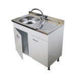 Mobile cucina bianco cm 80 2 ante con lavello vasca a sinistra