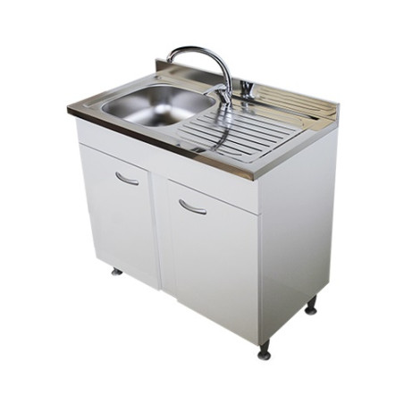 Mobile cucina bianco cm 80 2 ante con lavello vasca a sinistra