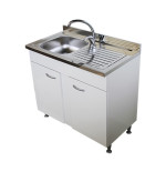 Mobile cucina bianco cm 80 2 ante con lavello vasca a sinistra