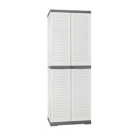 Armadietto mobiletto per interno/esterno, 4 ripiani, 2 ante, cm.178x65x45