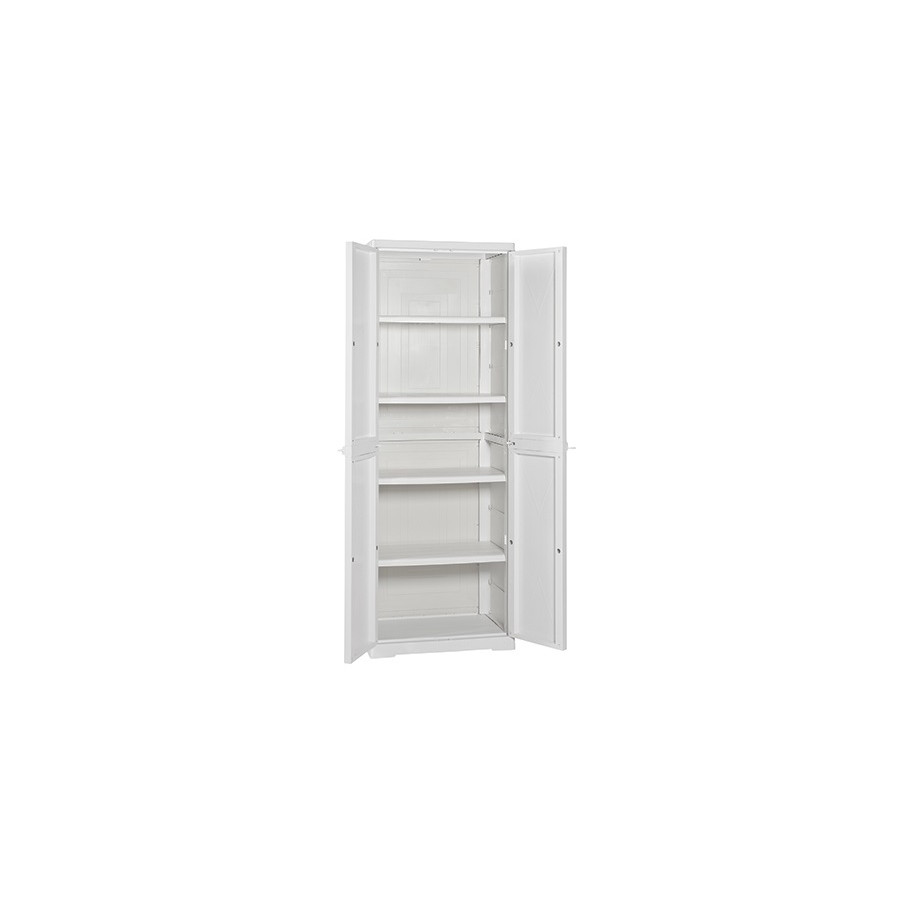 Armadietto polipropilene per interno ed esterno, 4 ripiani, 2 ante, cm.178x65x45