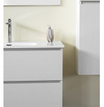 Mobile Bagno 100 cm Frassino Moire con Lavabo, Specchio e Colonna