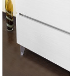 Mobile bagno sospeso frassino moire, 80cm, base con lavabo, specchio e colonna